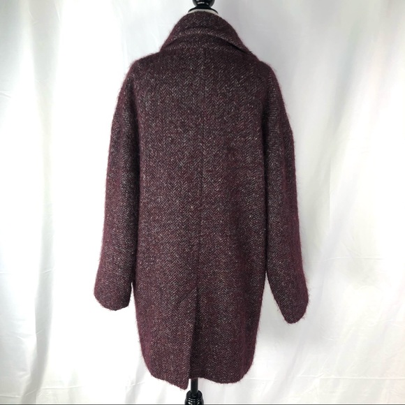 Isabel Marant Étole Alpaca Mohair Burgundy Coat - Picture 6 of 11